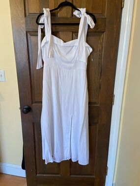 Trixxi White Tie-Shoulder Midi Dress